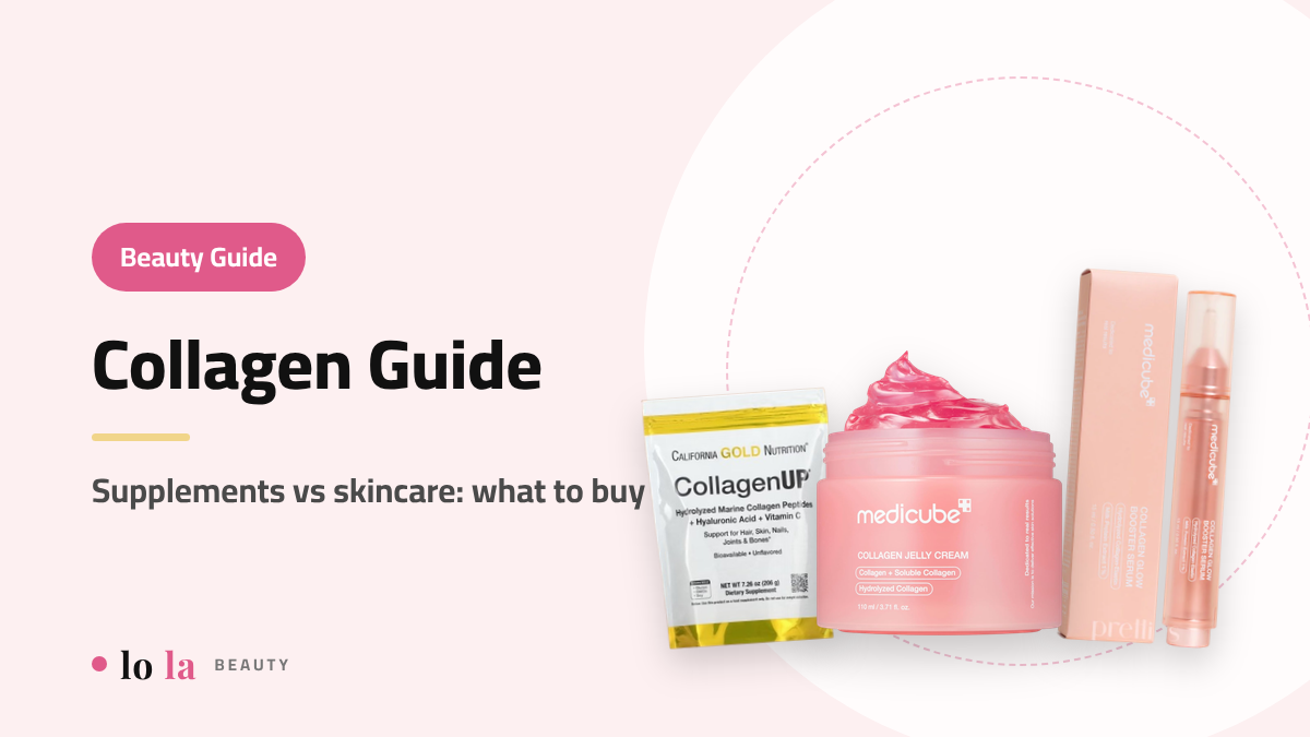 Beauty Guide cover: collagen guide, supplements versus skincare