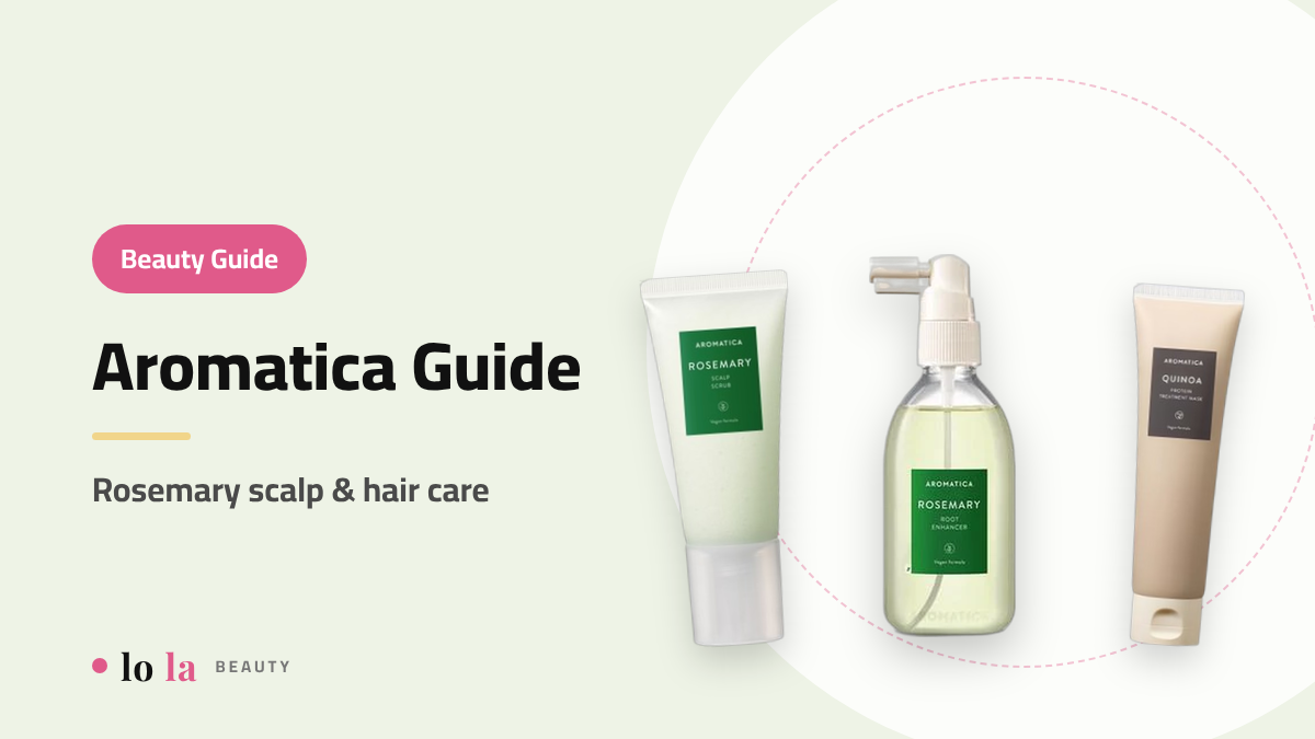 Beauty Guide cover: Aromatica guide, Rosemary Root Enhancer, Rosemary Scalp Scrub and Quinoa Protein Treatment Mask