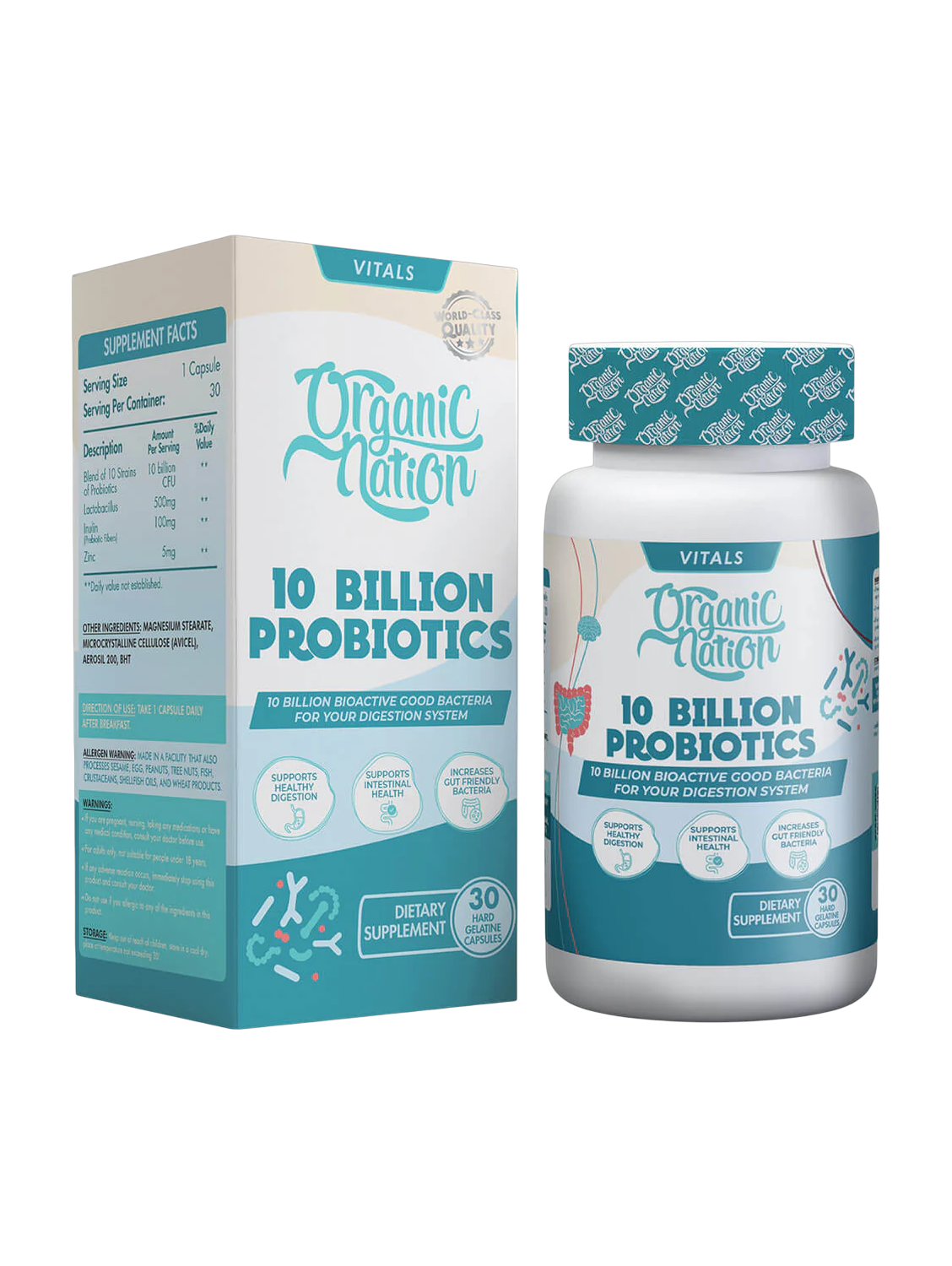 Organic Nation 10 Billion Probiotics 30capsules