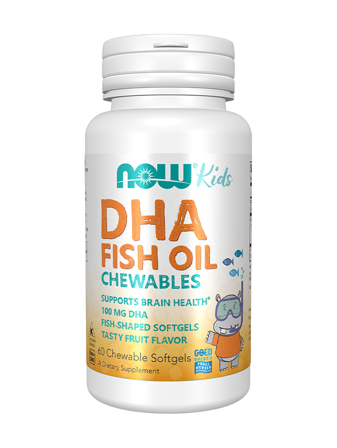 Now Kids DHA-100mg Fish Oil 60 Chewable Softgels