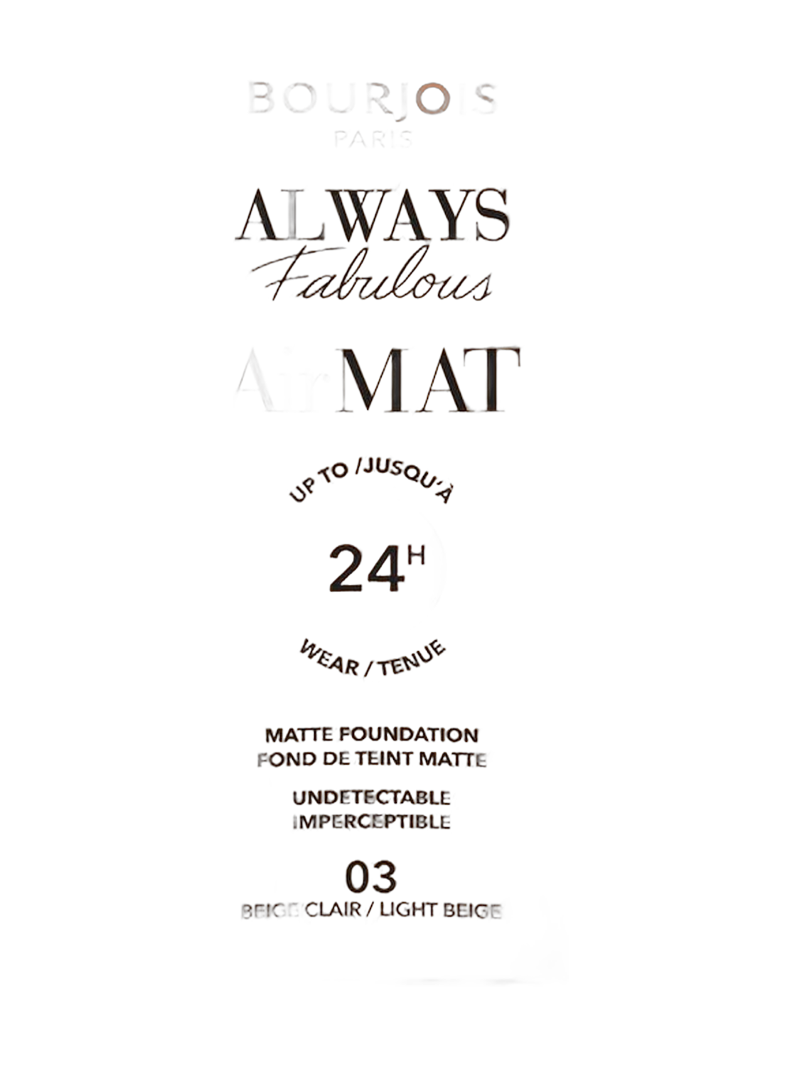 Bourjois Always Fabulous Air Mat Foundation No.03 - Light Beige