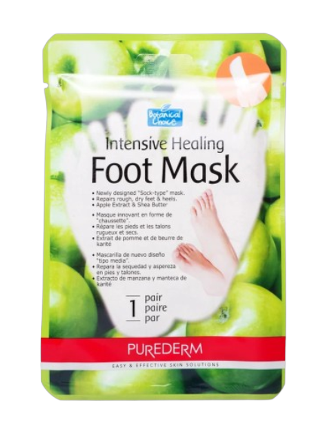 Purederm Intensive Healing Foot Mask Green Apple 1 Pair