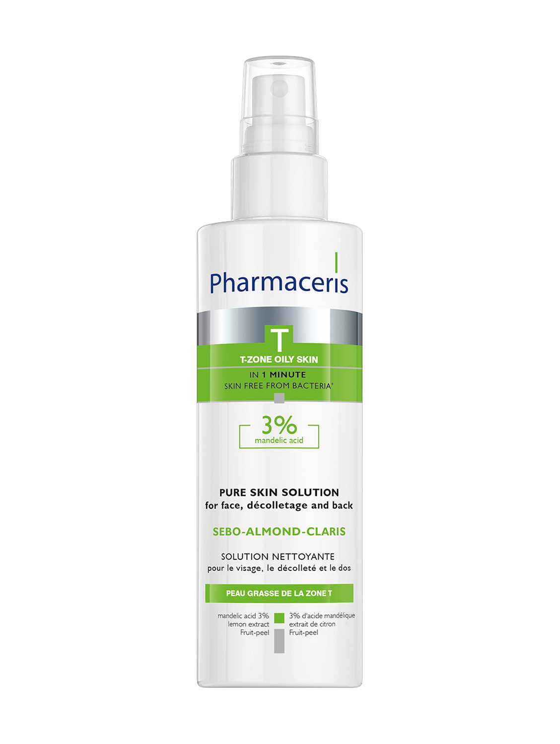 Pharmaceris T Sebo-Almond-Claris 3% Mandelic Acid Pure Skin Solution 190Ml