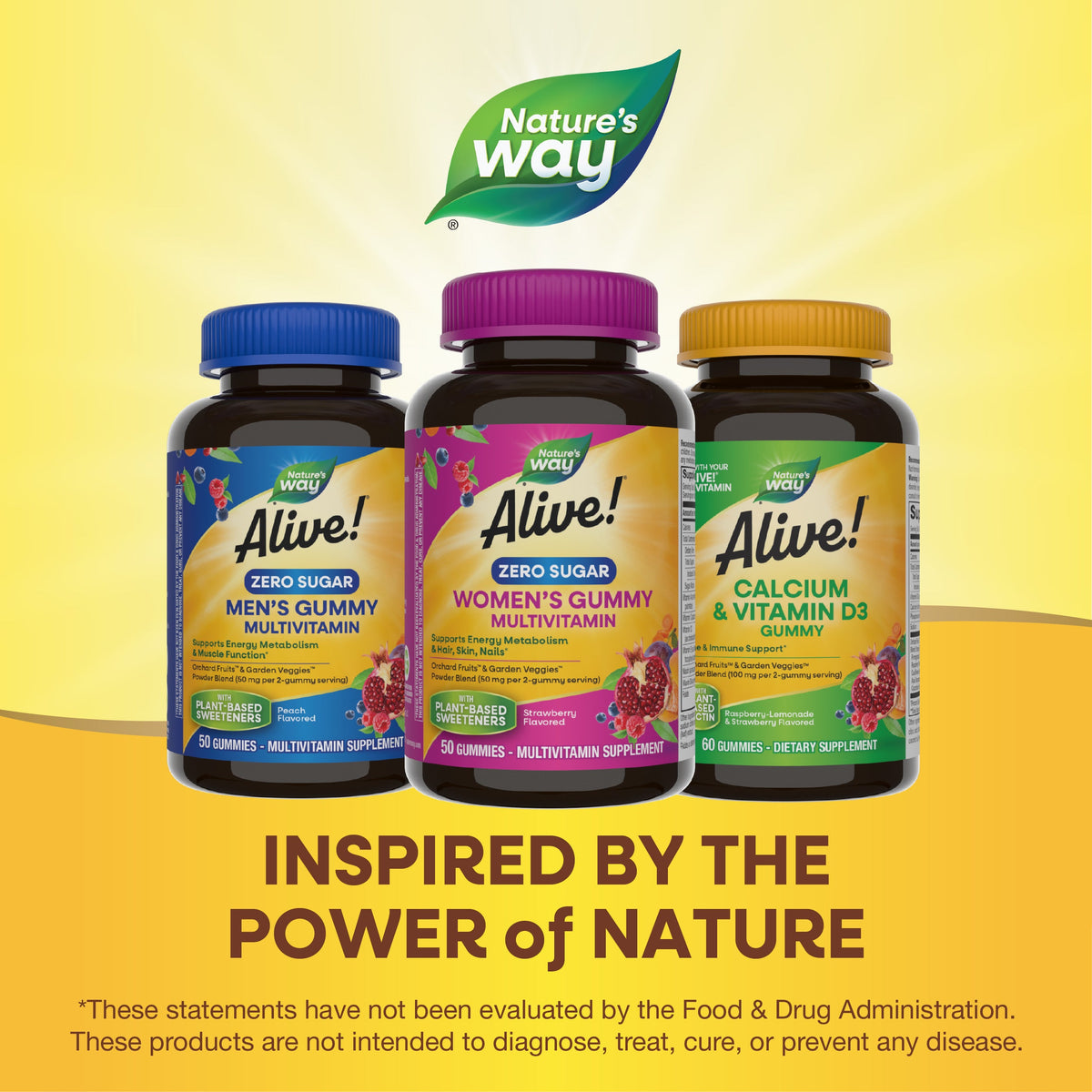 Nature's Way Alive! Zero Sugar Women's Gummy Multivitamin Strawberry 50 Gummies