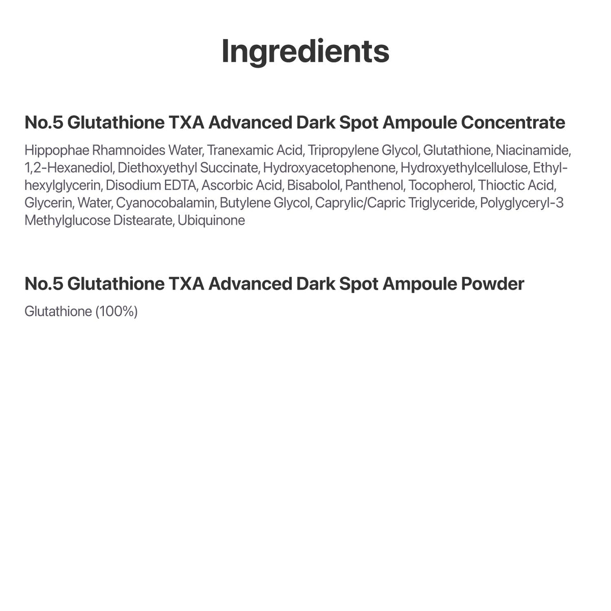 Numbuzin No.5 Glutathione TXA Advanced Dark Spot Ampoule Concentrate 10.7g