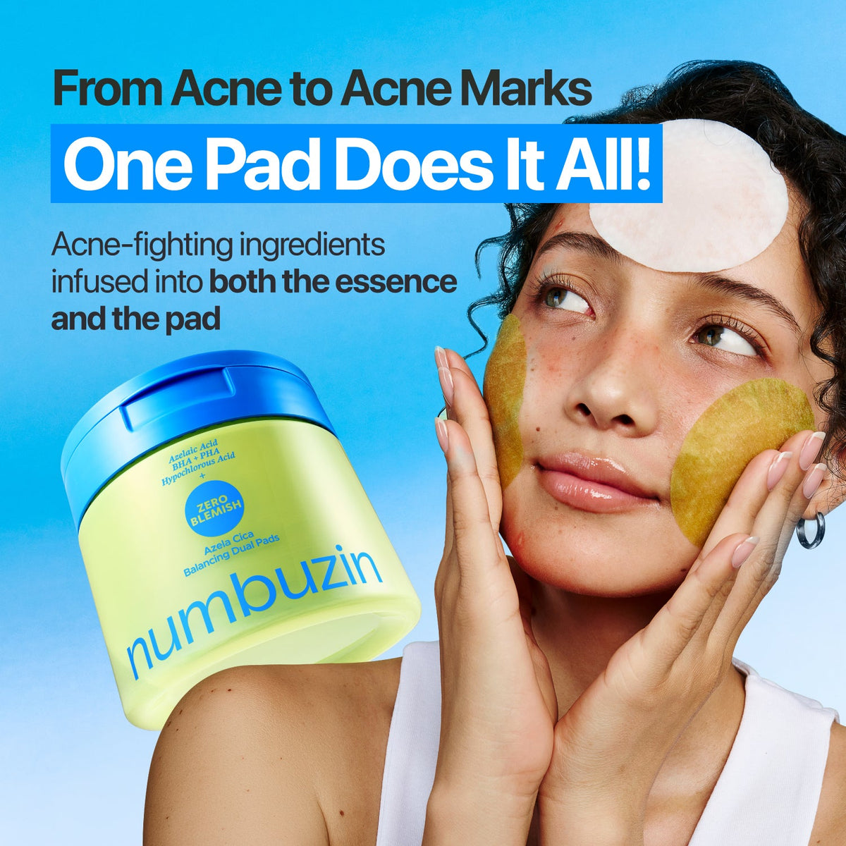 Numbuzin No.0 Zero Blemish Azela Cica Balancing Dual Pads 210Ml/60Pads