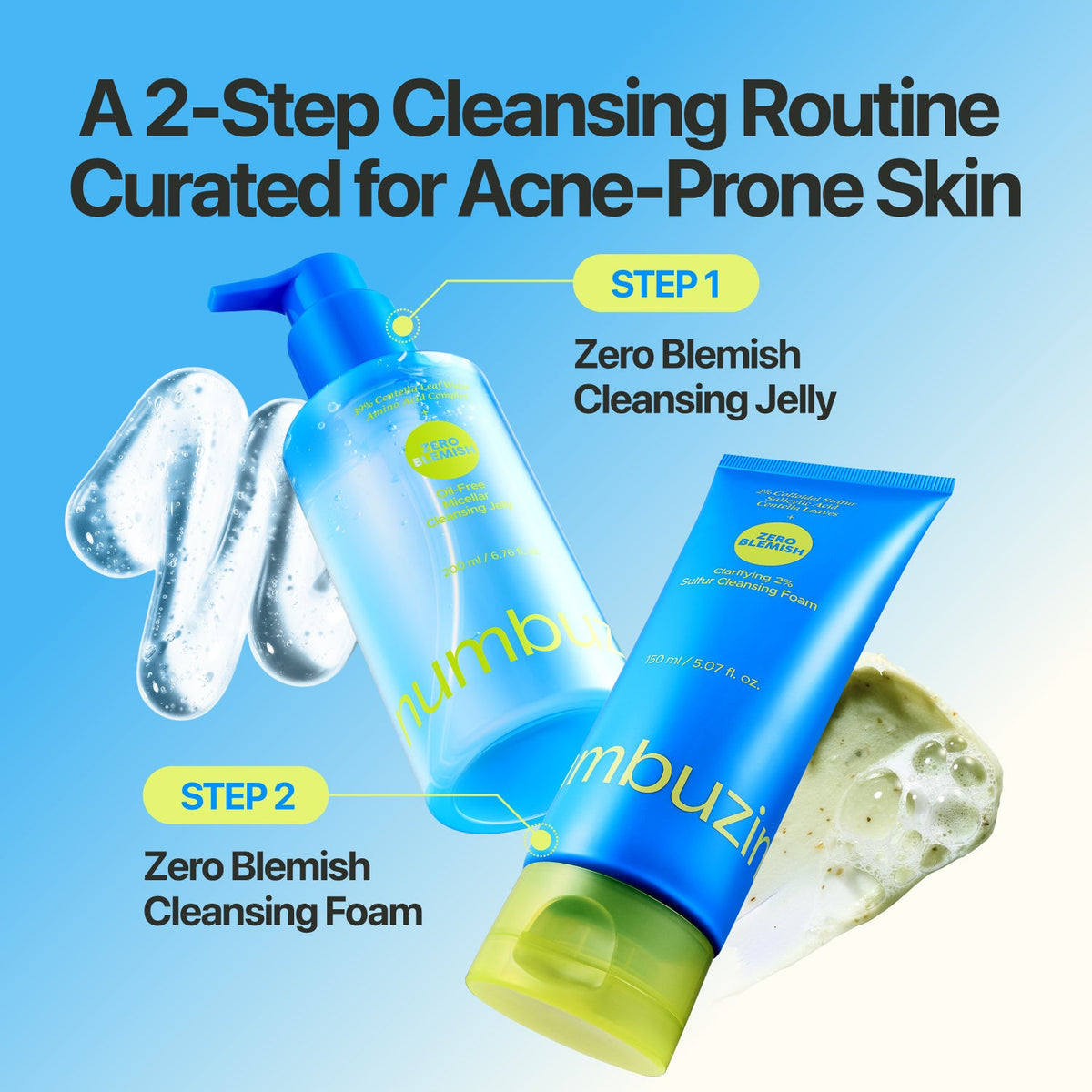 Numbuzin No.0 Zero Blemish Clarifying 2% Sulfur Cleansing Foam 150Ml