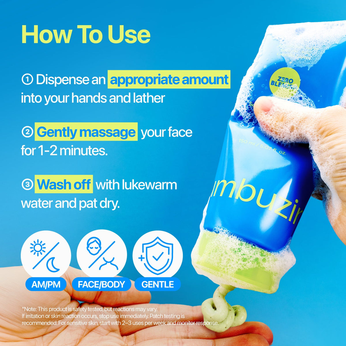 Numbuzin No.0 Zero Blemish Clarifying 2% Sulfur Cleansing Foam 150Ml