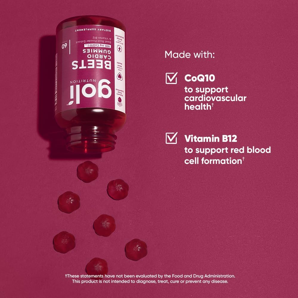 Goli Beets Cardio Gummies 100mg CoQ10 60 Gummies
