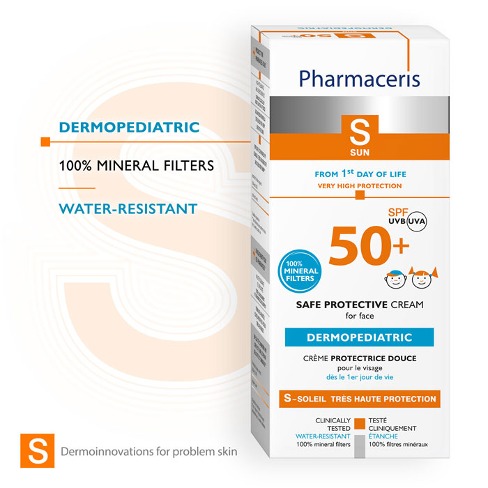 Pharmaceris S Dermopediatric Safe Protective Face Cream SPF50+ From 1st Day Of Life 50Ml