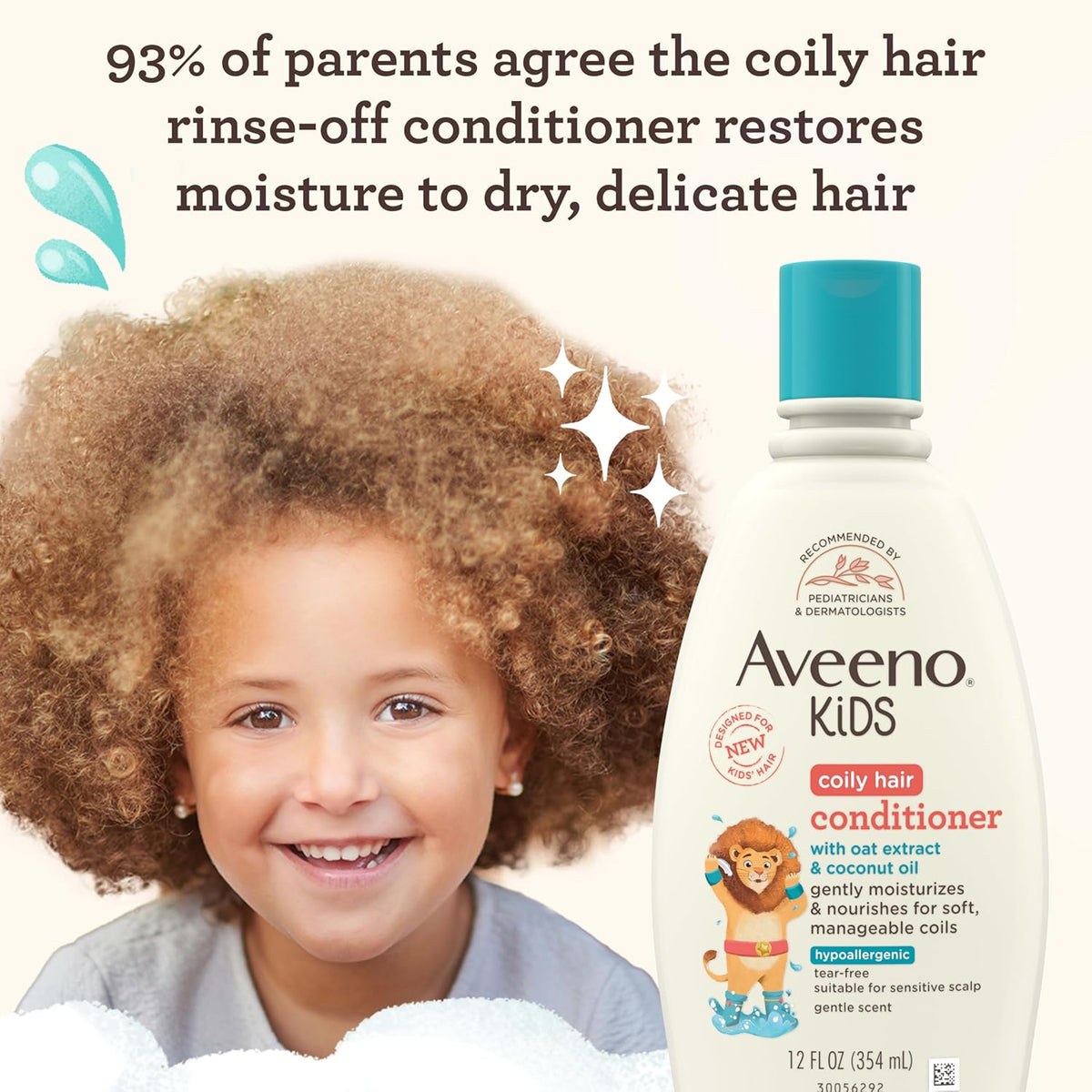 Aveeno Kids Curly Hair Conditioner with Oat Extract & Coconut Oil 354Ml