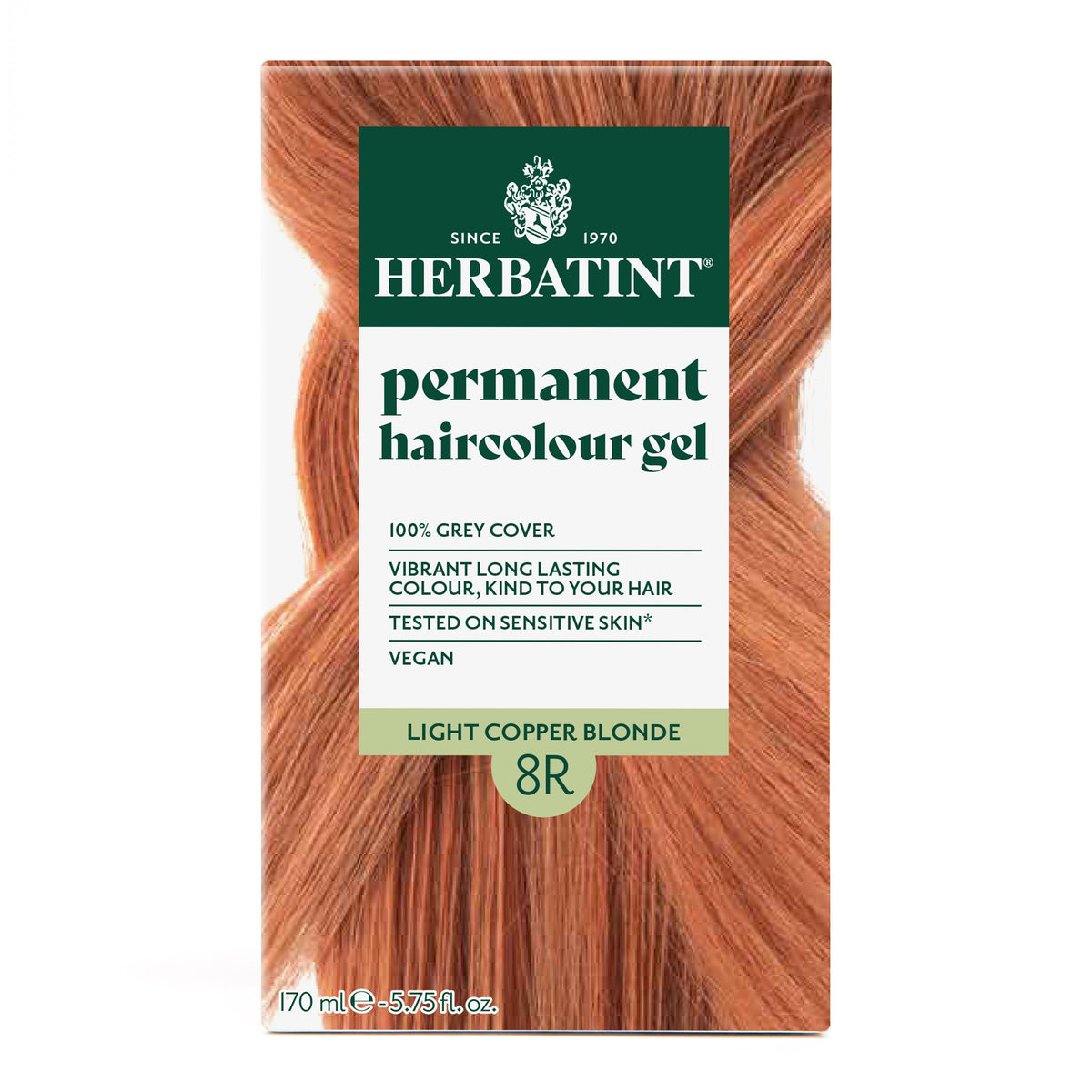 Herbatint Permanent Haircolour Gel 8R Light Copper Blonde 170Ml