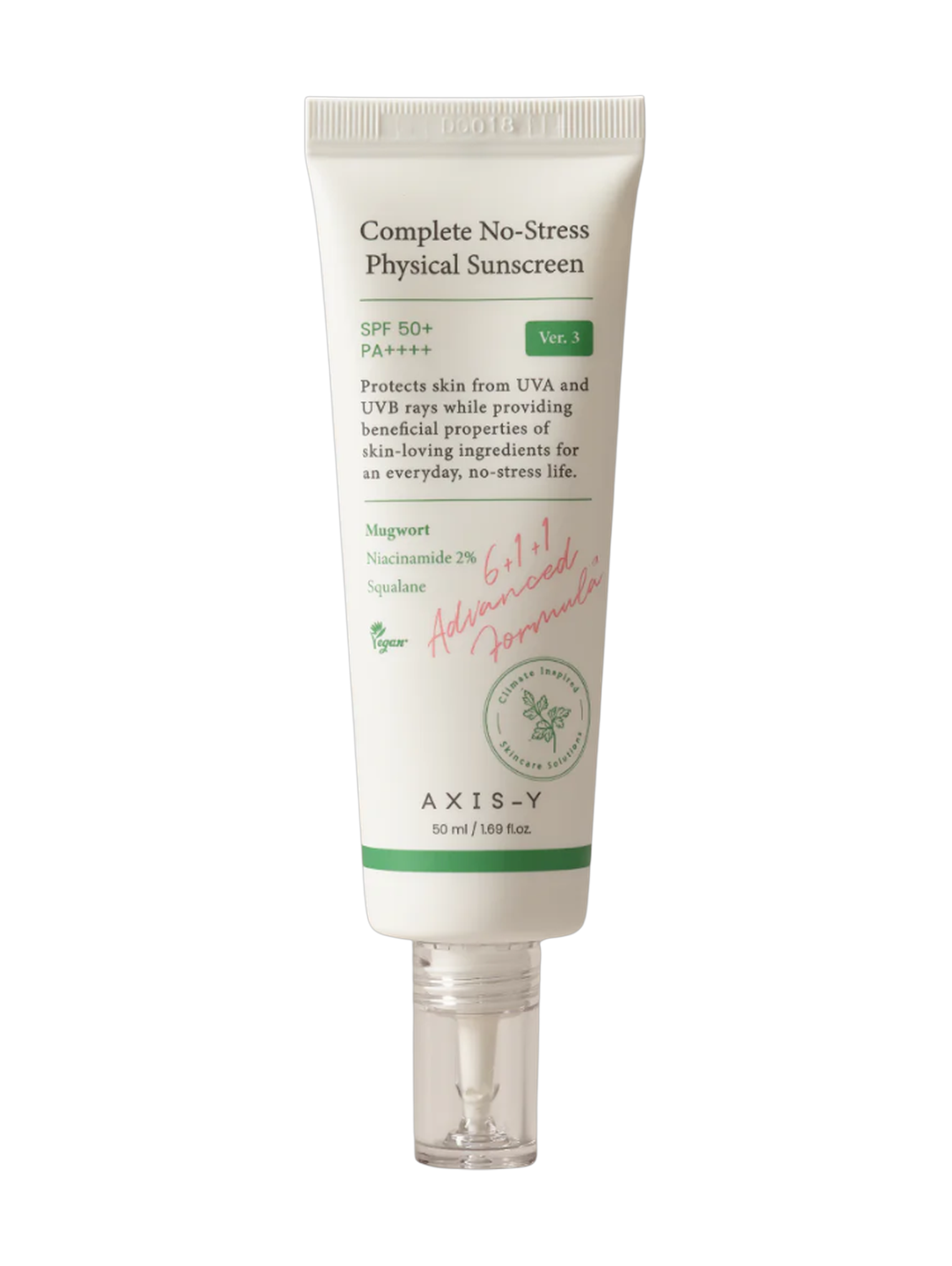 Axis Y Compelete No-Stress Physical Sunscreen SPF50+PA+++ 50Ml
