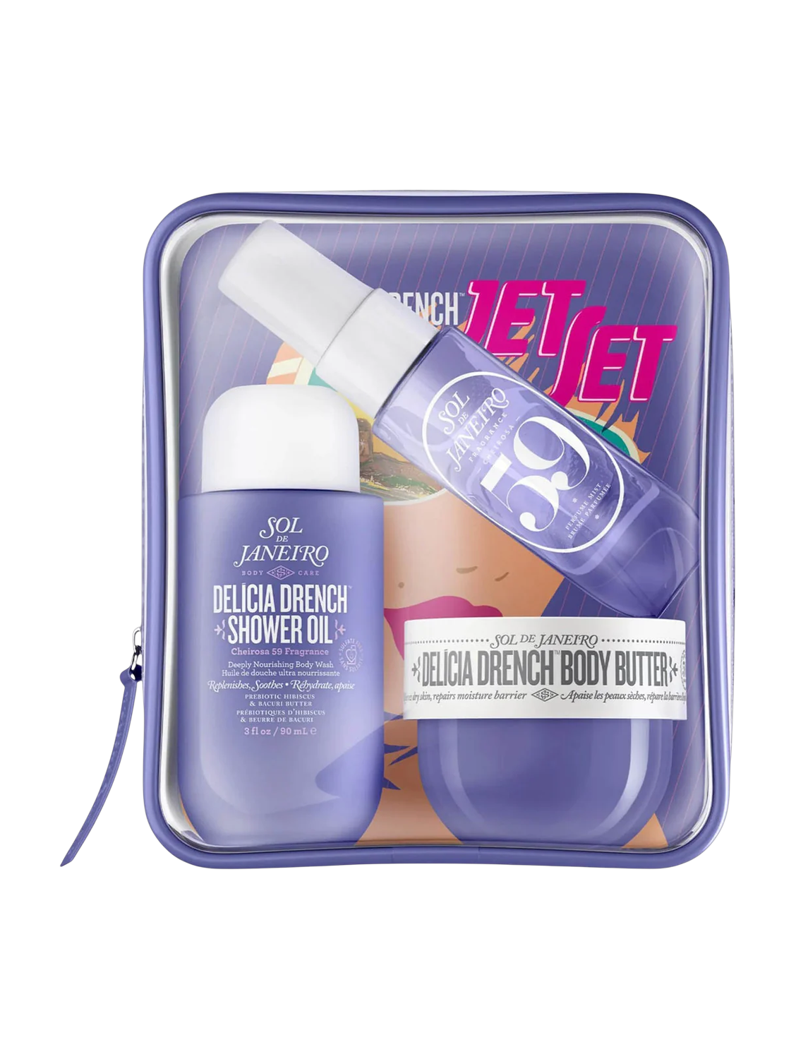 Sol De Janeiro Delicia Drench Jet Set Gift Set - Perfume Mist, Body Wash & Cream