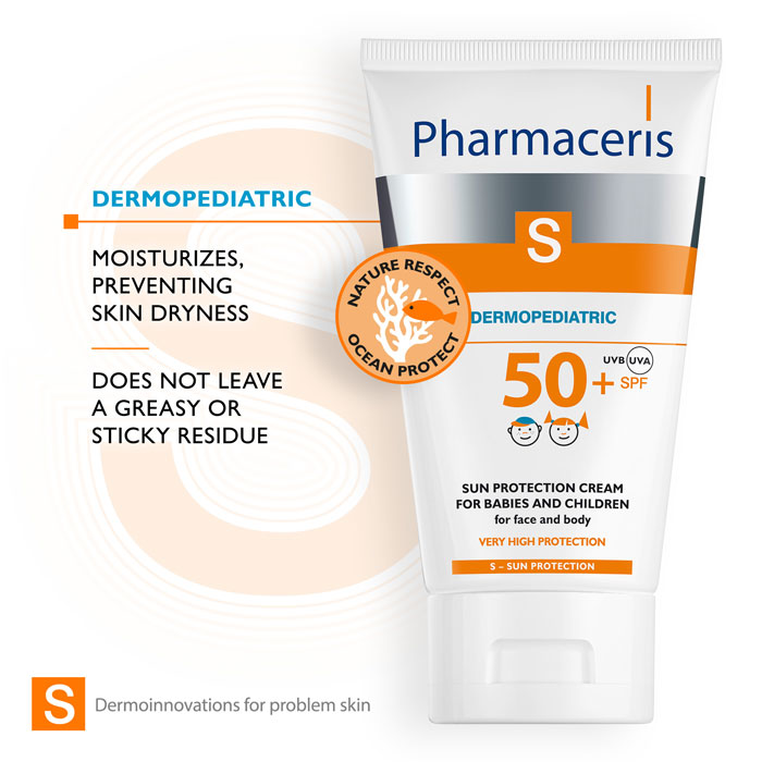 Pharmaceris S Dermopediatric Protective Cream SPF50+ For Infants & Children Face & Body 125Ml