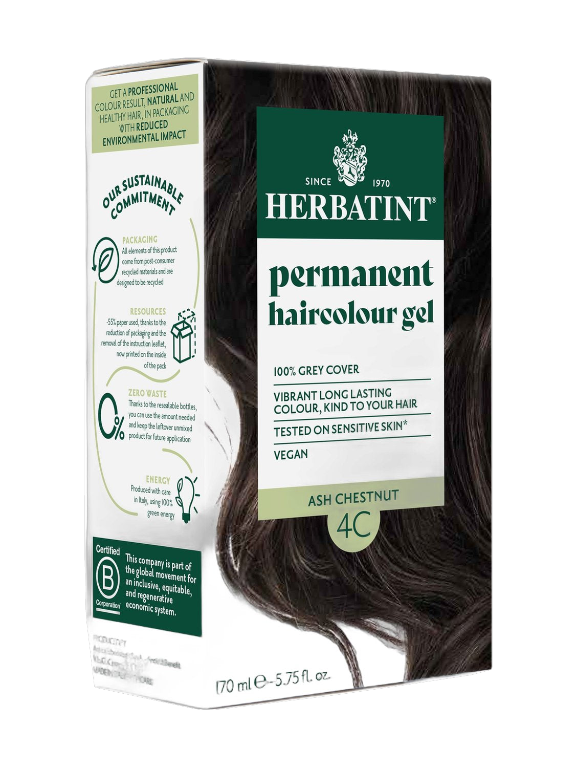 Herbatint Permanent Haircolour Gel 4C Ash Chestnut 170Ml