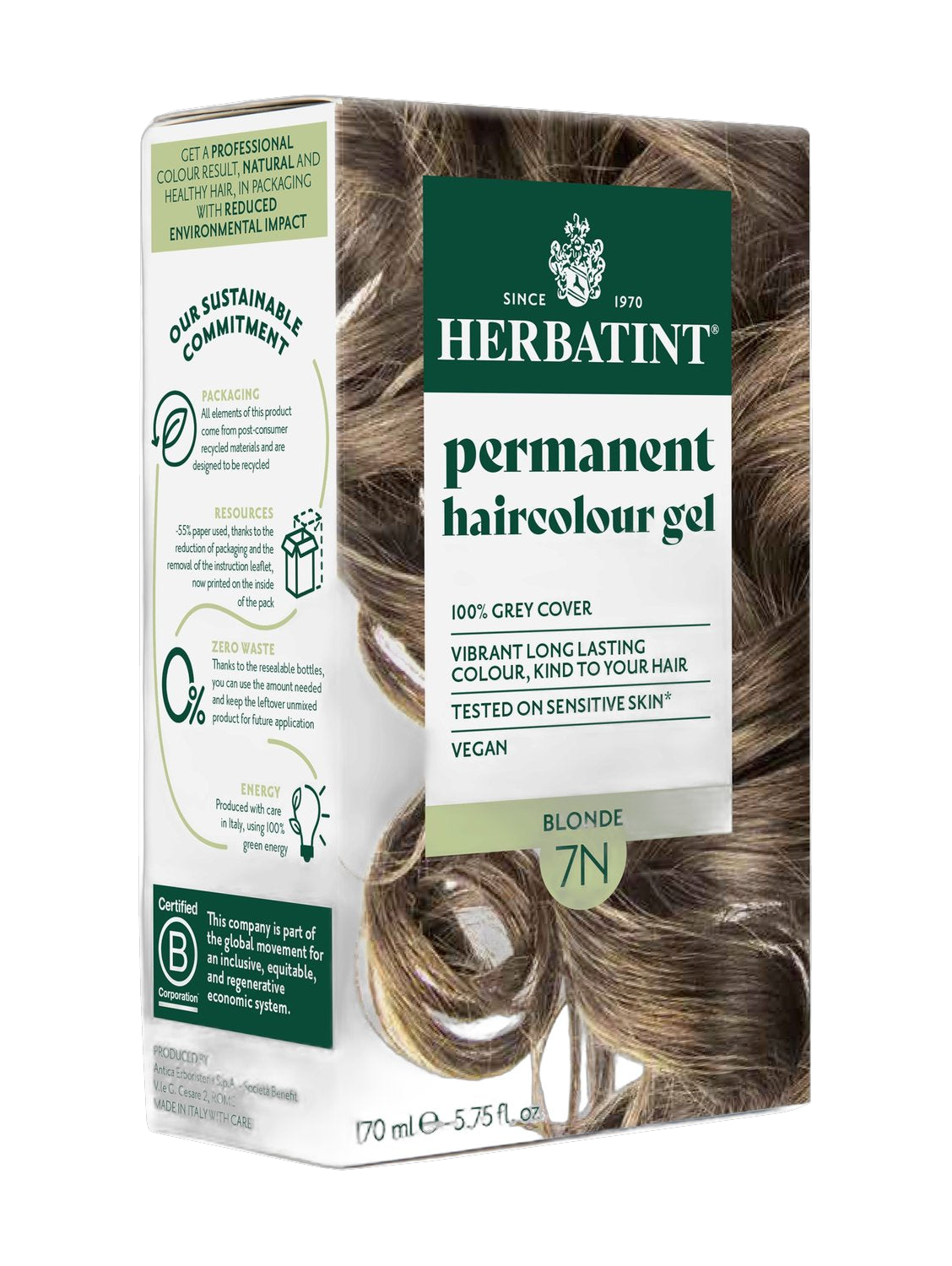 Herbatint Permanent Haircolour Gel 7N Blonde 170Ml