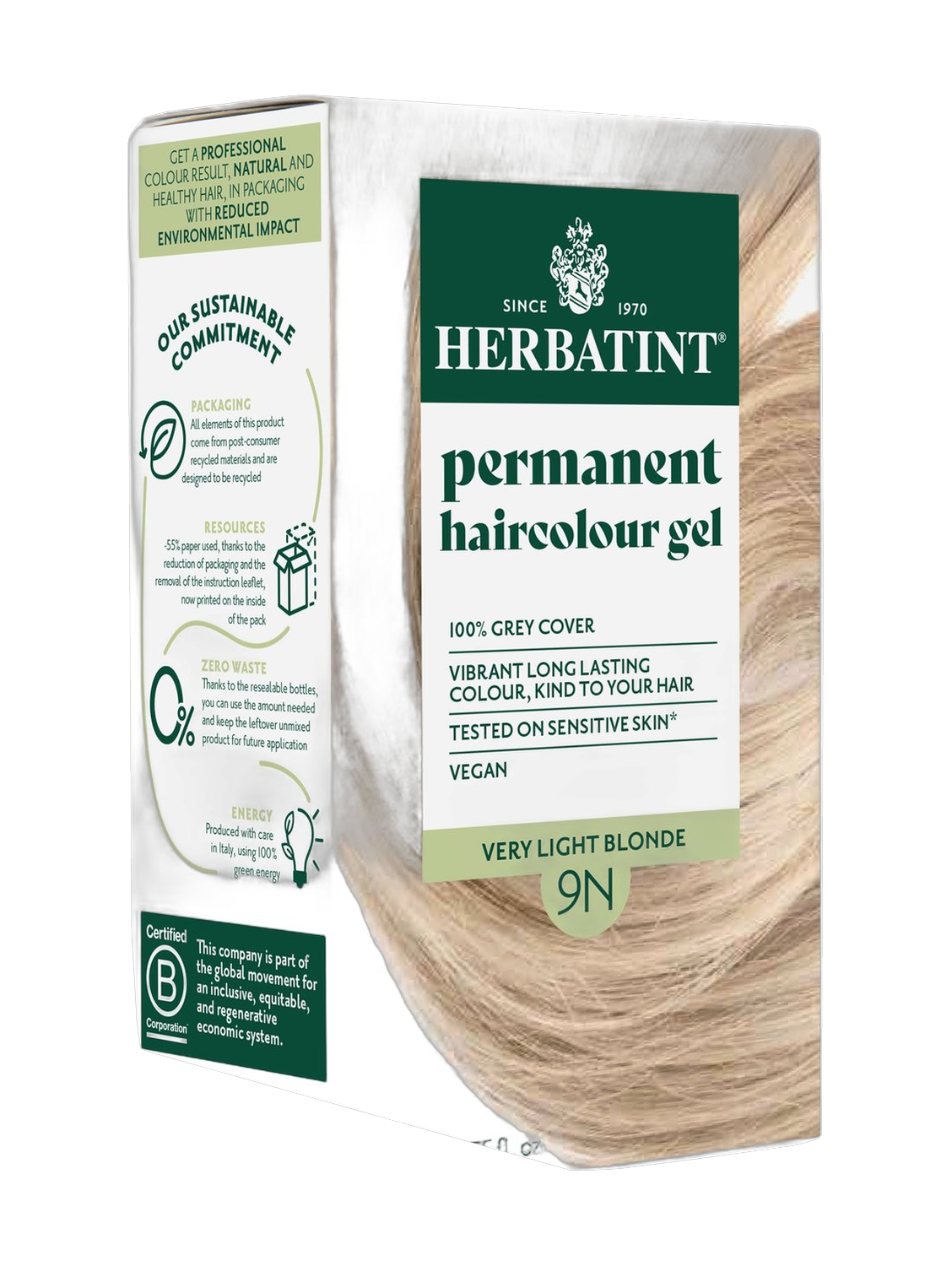 Herbatint Permanent Haircolour Gel 9N Very Light Blonde 170Ml