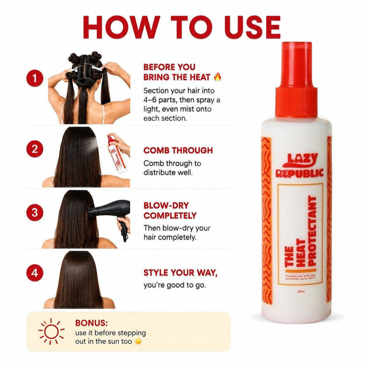 Lazy Republic The Heat Protectant 200Ml