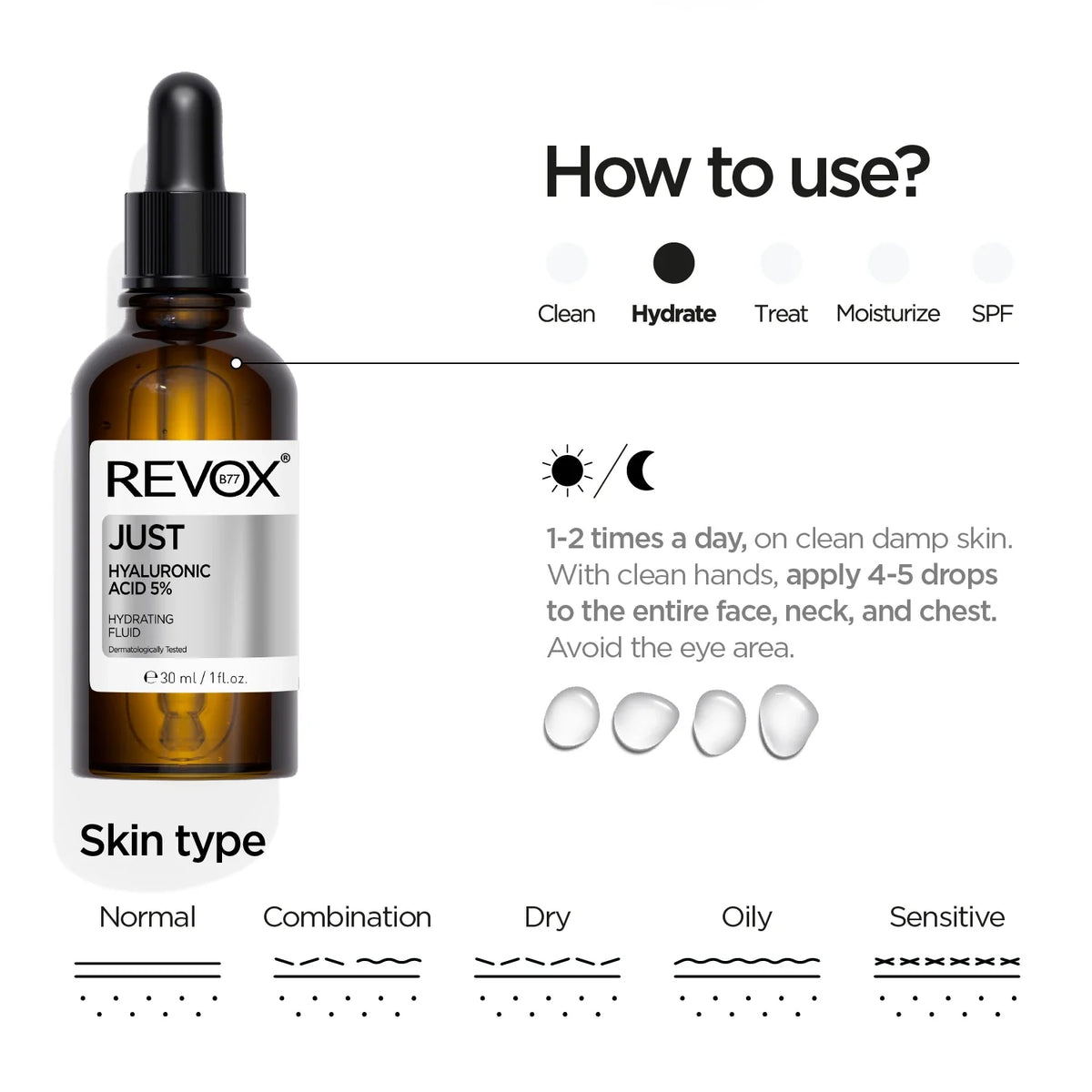 Revox B77 Just Hyaluronic Acid 5% Hydrating Fluid 30Ml