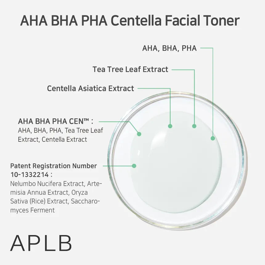 APLB AHA BHA PHA Centella Facial Toner 160Ml