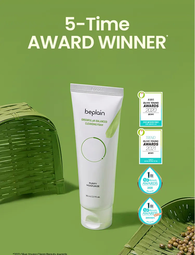 Beplain Mung Bean PH-Balanced Cleansing Foam 80Ml