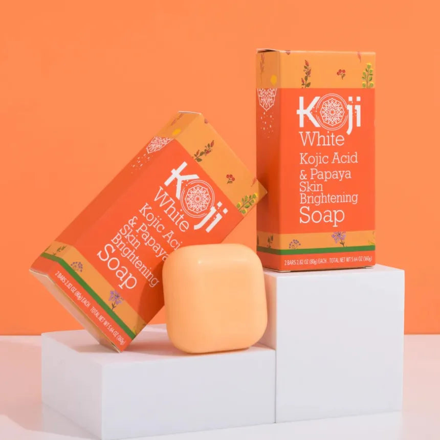 Koji White Kojic Acid & Papaya Skin Brightening Soap *2Bars 80g