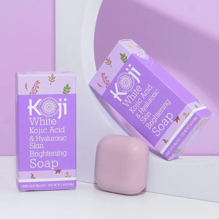 Koji White Kojic Acid & Hyaluronic Skin Brightening Soap x 2Bars 80g