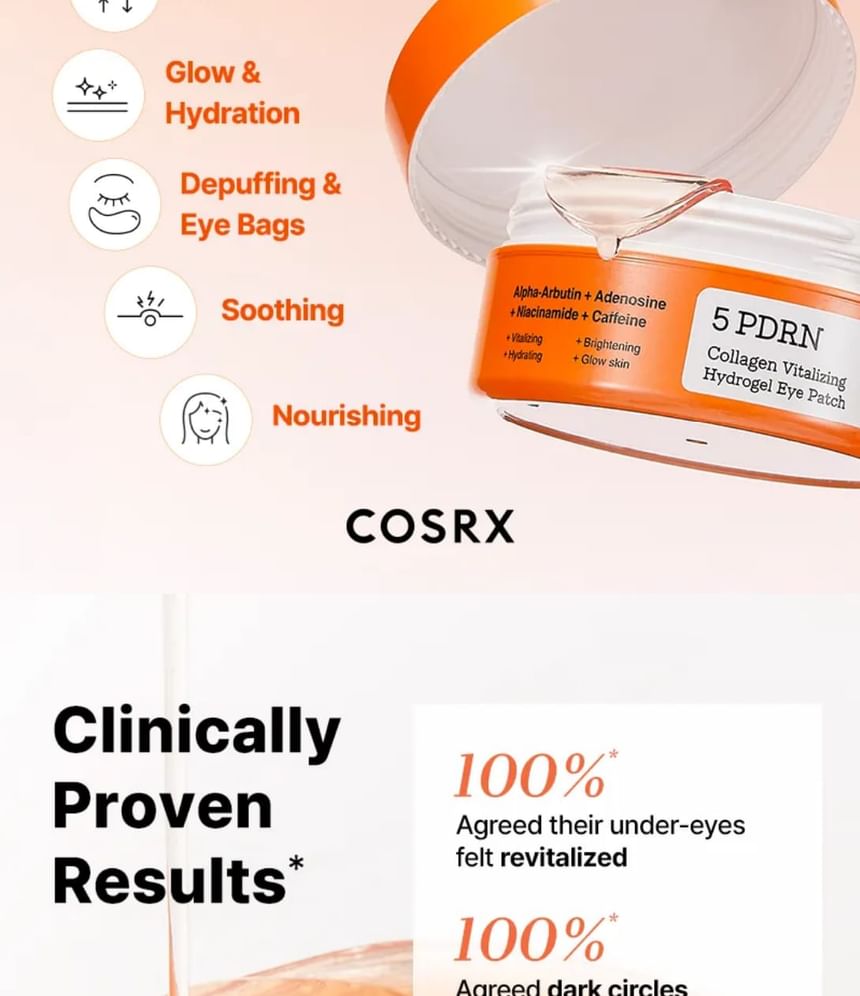 Cosrx 5 PDRN Collagen Vitalizing Hydrogel Eye Patch 60ea 85g