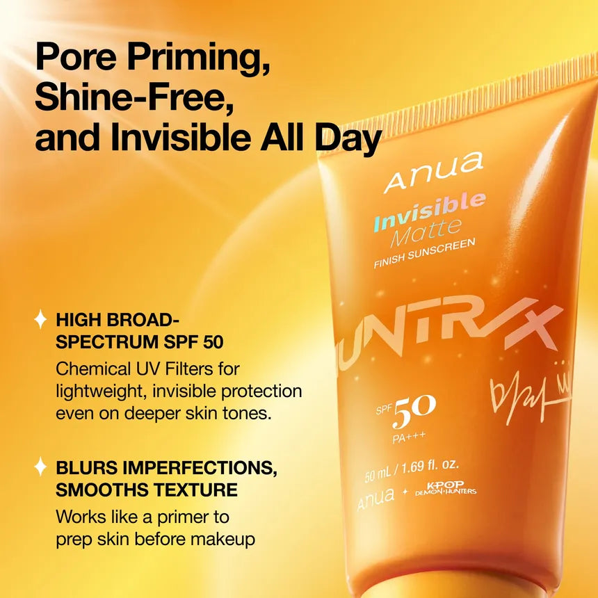 Anua Invisible Matte Finish Sunscreen SPF 50 Pa++++50Ml