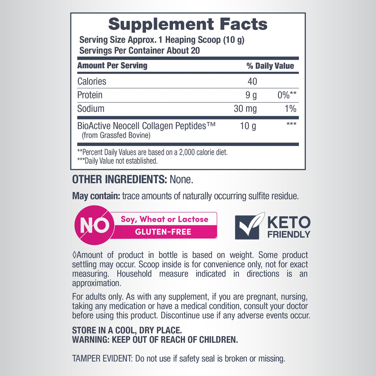 NeoCell Grassfed Collagen Peptides Unflavored Powder 200g