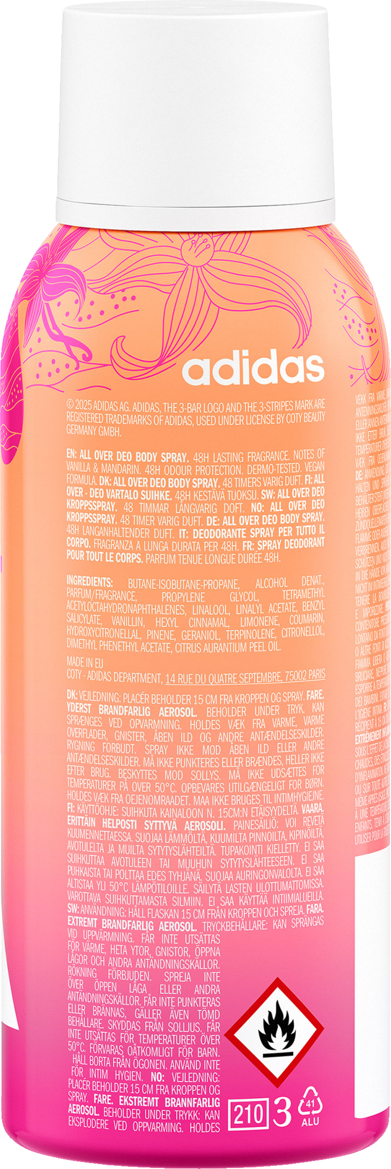 Adidas Vibes Get Comfy 48H Deodorant Spray 150Ml