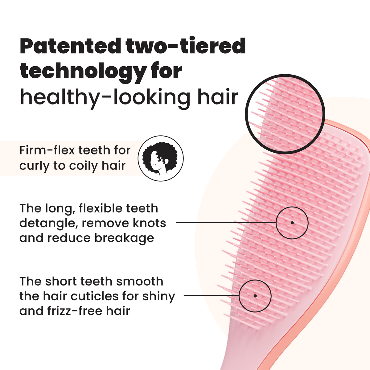Tangle Teezer The Ultimate Detangler Naturally Curly - Mango Pink