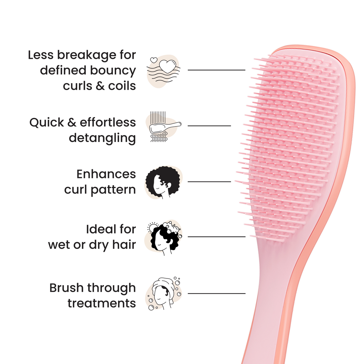 Tangle Teezer The Ultimate Detangler Naturally Curly - Mango Pink