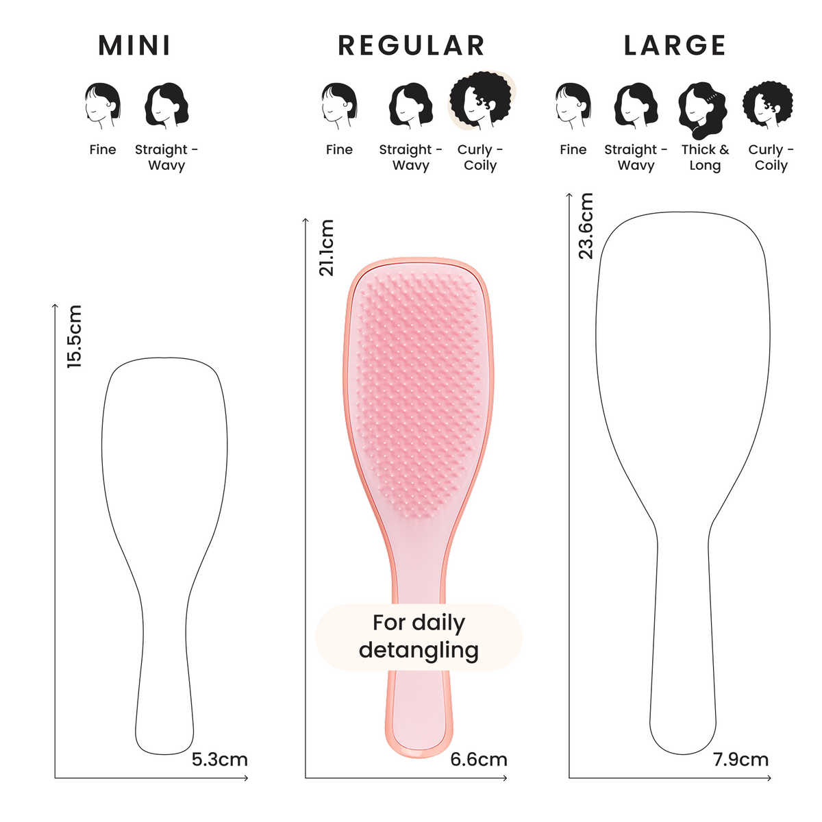 Tangle Teezer The Ultimate Detangler Naturally Curly - Mango Pink