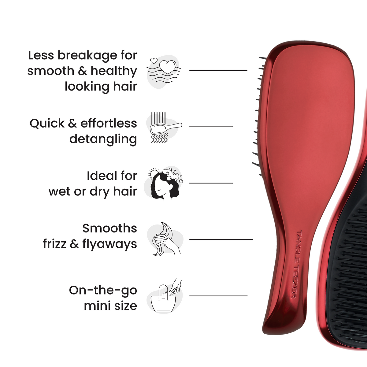Tangle Teezer x The Devil Wears Prada The Ultimate Detangler Mini - Devil Wears Prada Red