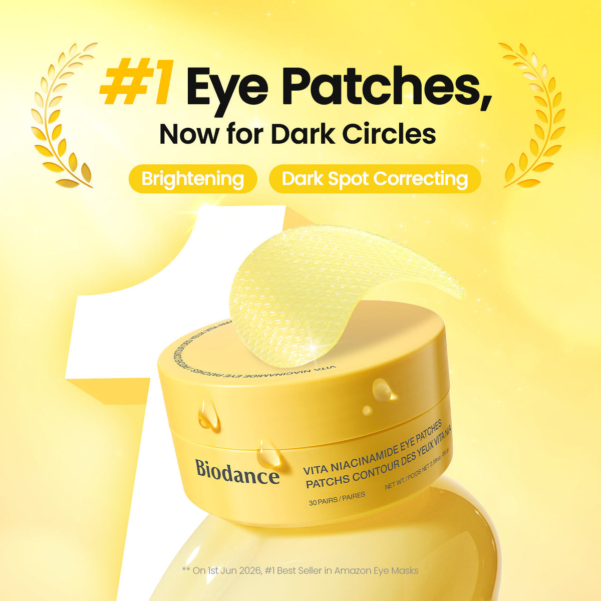 Biodance Vita Niacinamide Eye Patches 30 Pairs