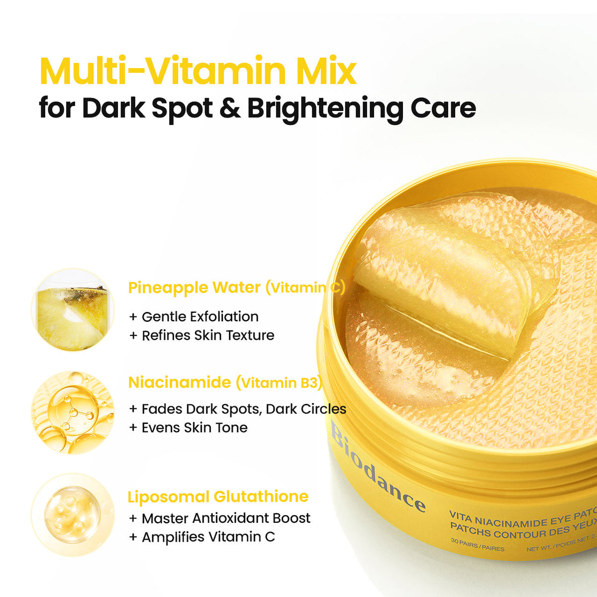 Biodance Vita Niacinamide Eye Patches 30 Pairs
