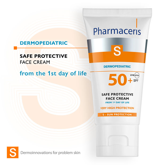Pharmaceris S Dermopediatric Safe Protective Face Cream SPF50+ From 1st Day Of Life 50Ml