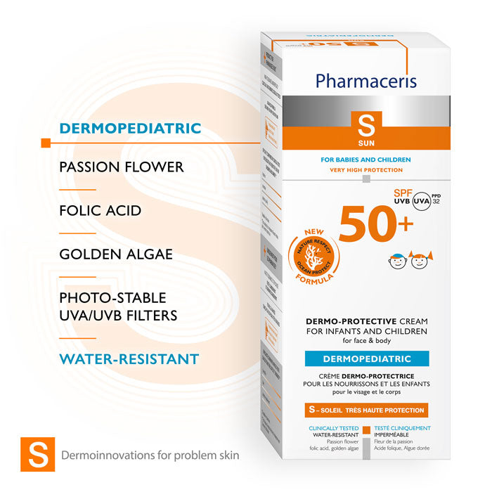 Pharmaceris S Dermopediatric Protective Cream SPF50+ For Infants & Children Face & Body 125Ml