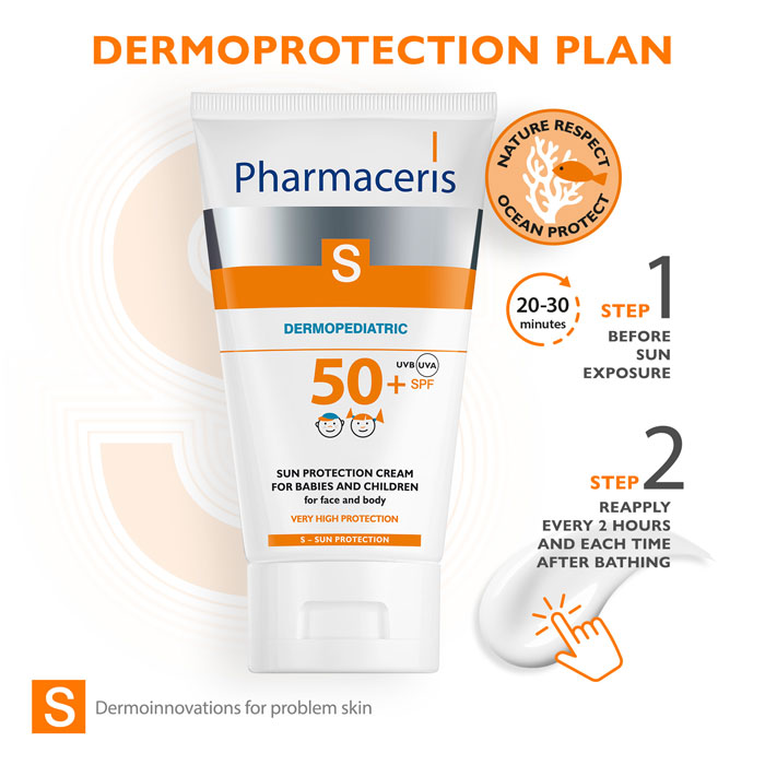 Pharmaceris S Dermopediatric Protective Cream SPF50+ For Infants & Children Face & Body 125Ml