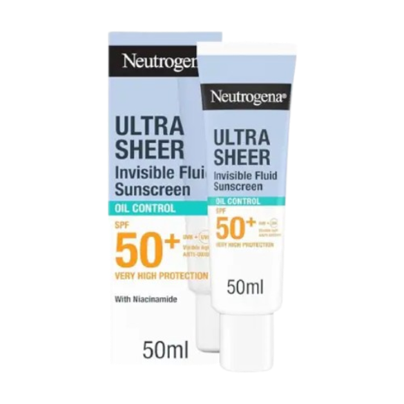 Neutrogena Ultra Sheer Invisible Fluid Hydration SPF 50+ Sunscreen 50Ml