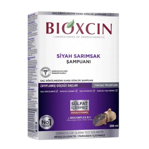 Bioxcin Black Garlic Anti-Hair Loss & Thinning Shampoo 300Ml