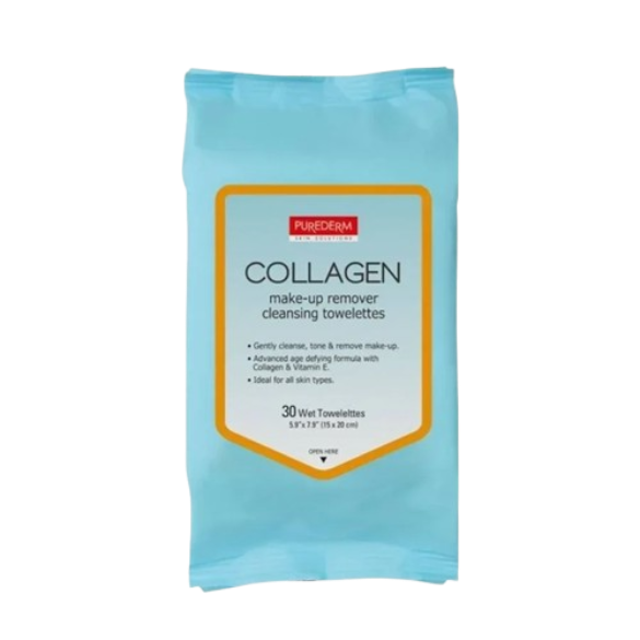 Purederm Collagen Make-up Remover Cleansing Towelettes 30pcs