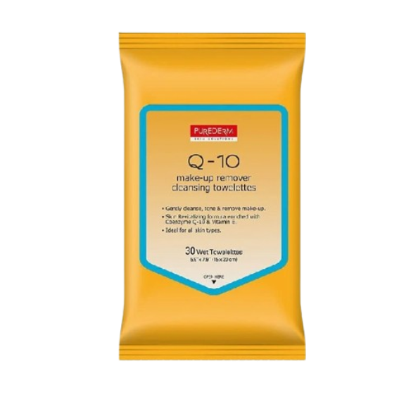 Purederm Q-10 Make-up Remover Cleansing Towelettes 30pcs