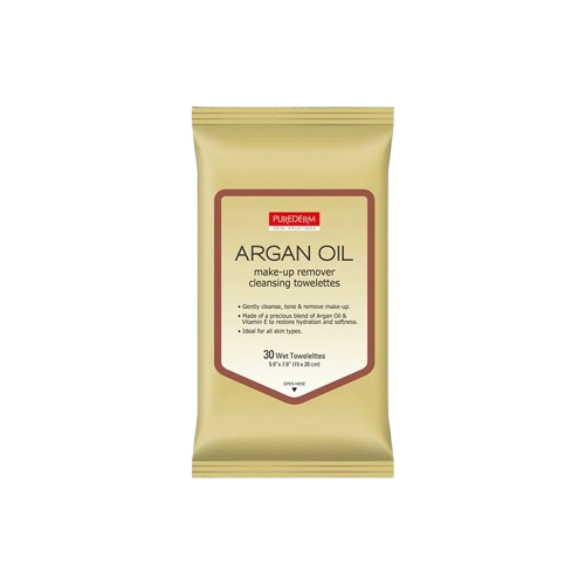 Purederm Argan Oil Make-up Remover Cleansing Towelettes 30pcs