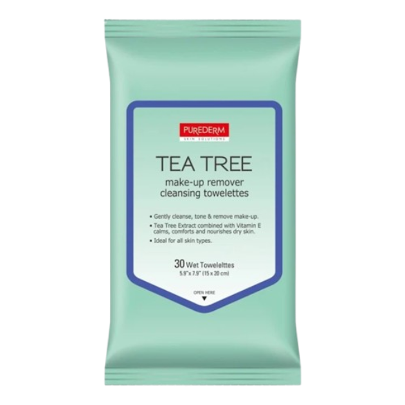 Purederm Tea Tree Make-up Remover Cleansing Towelettes 30pcs