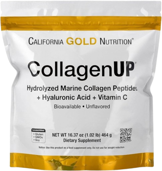 California CollagenUP Peptides Powder with Hyaluronic Acid, Support for Healthy Hair, Skin, Nails, Joints and Bones 464g