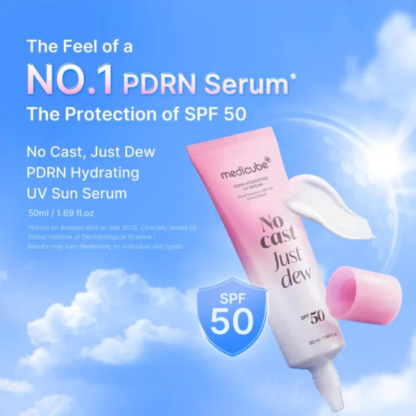 Medicube PDRN Hydrating Sun Serum SPF50+PA++++ No Cast Just Dew 50Ml