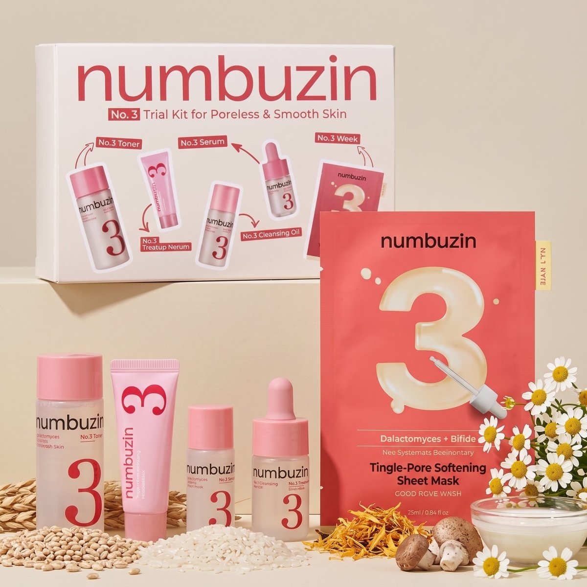 Numbuzin No.3 Trial Kit for Poreless & Smooth Skin